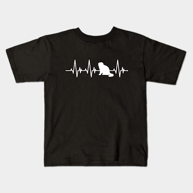 Heartbeat Scottish Fold Cat Lover Kids T-Shirt by BlueTodyArt